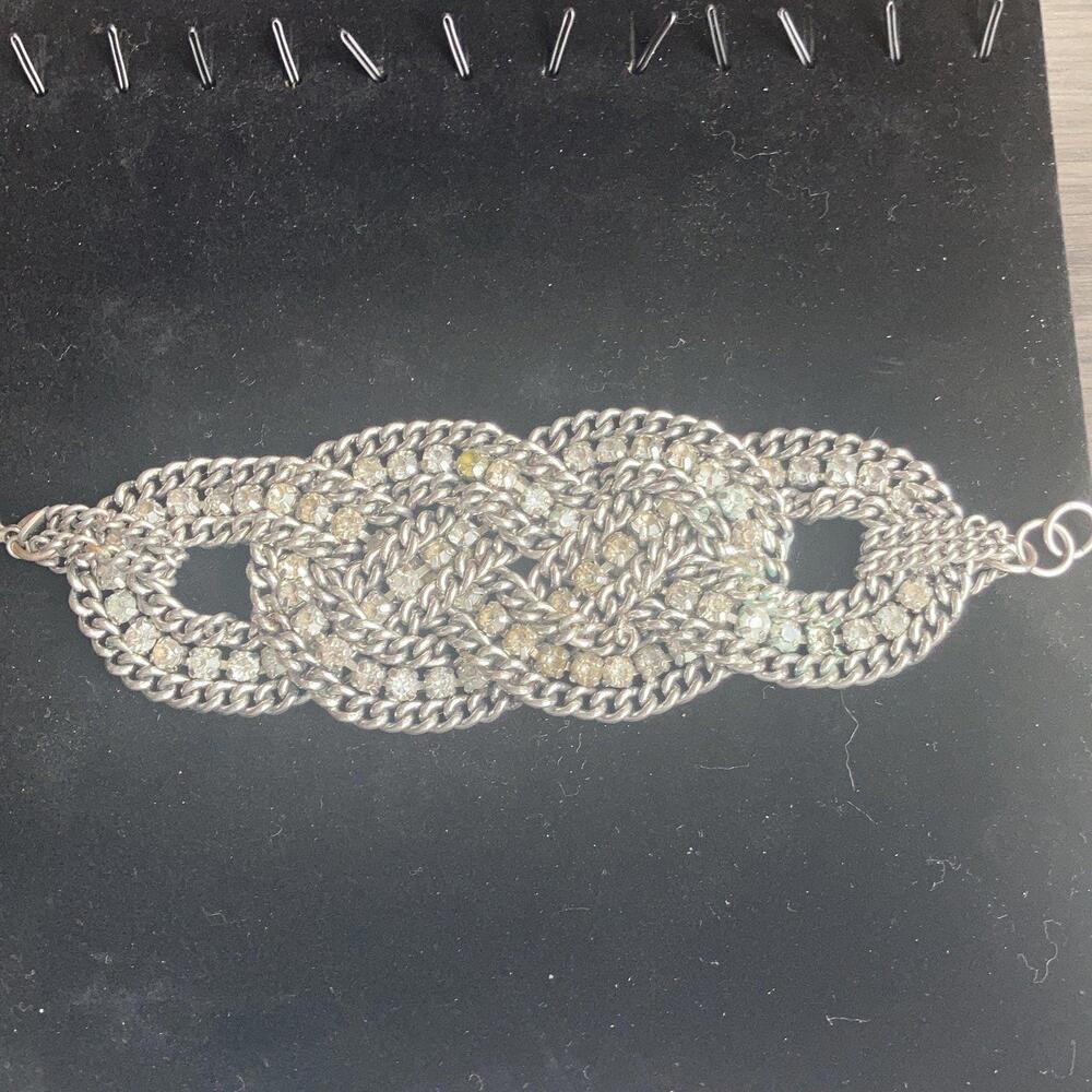 Chunky Rhinestone braded bracelet - Picture 5 of 8
